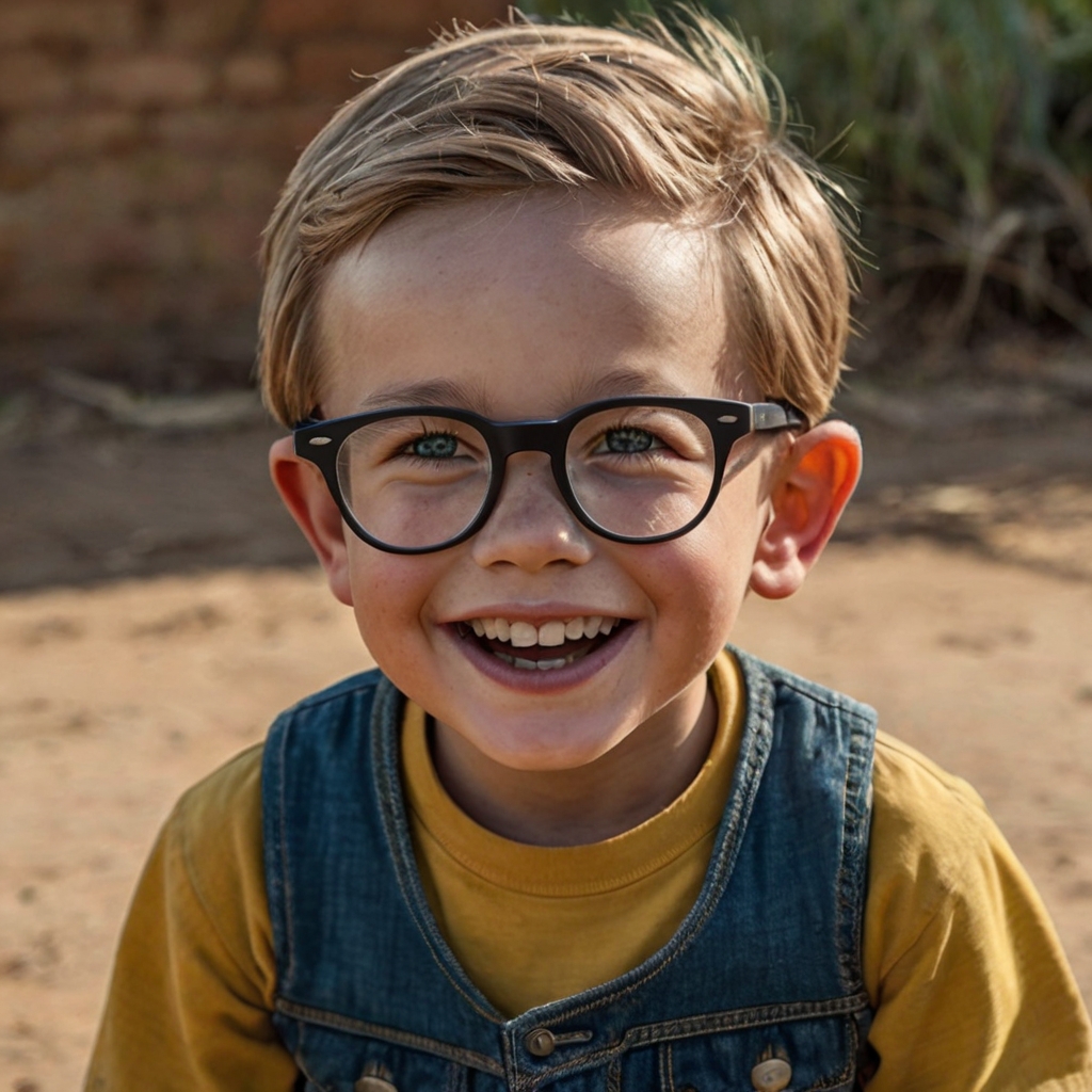 white male child smiling